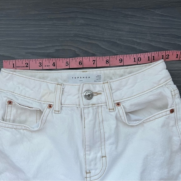 TopShop Petite Mom Jeans Off White Cream Women’s Size 24 - Picture 4 of 7